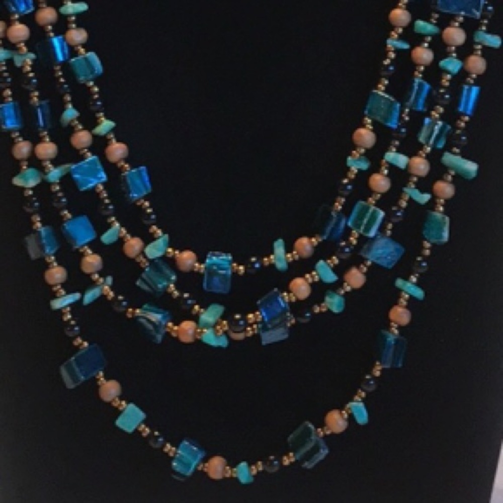 VINTAGE ABALONE NECKLACE FOUR GORGEOUS STRANDS - Picture 11 of 11